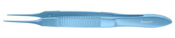058R 4-058T Bonn Corneal Forceps, Straight, 0.12 mm, 1x2 Teeth, Medium Size, Flat Handle, Length 94 mm, Titanium