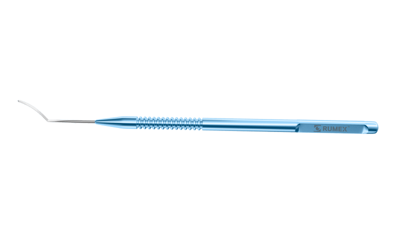222R 13-138 Corneal Dissector, Curved, Length 127 mm, Round Titanium Handle