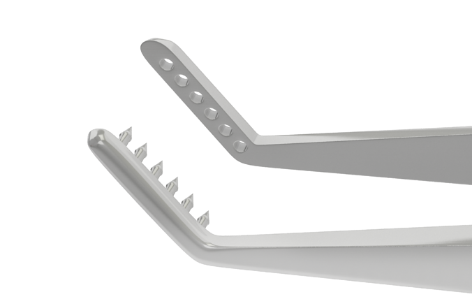 391R 4-131S Jameson Muscle Forceps, Right, 6 Teeth, Slide Lock, Length 100 mm, Stainless Steel