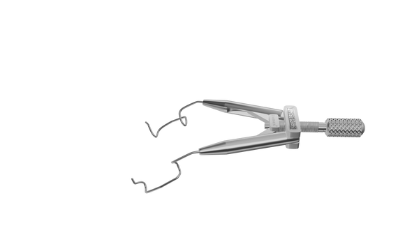 999R 14-042S Lieberman Temporal Speculum, 10.00 mm V-Shaped Blades, Round Branches, Child Size, Length 60 mm, Stainless Steel
