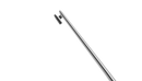 198R 5-030 Kuglen Iris Hook, Angled, H-Shaped Tip, Length 122 mm, Round Titanium Handle