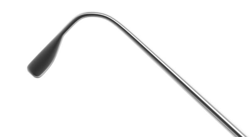 310R 5-042 Graefe Muscle Hook, Size 2, 1.50 x 10.00 mm Hook, Length 140 mm, Flat Titanium Handle