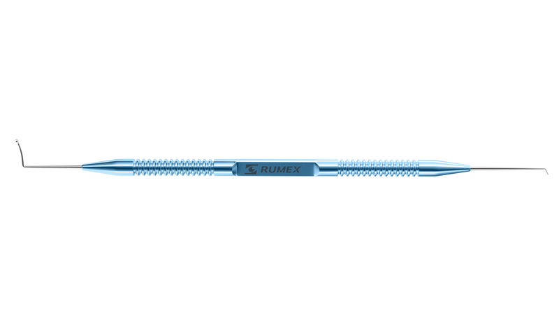 440R 20-2071 ReLEx Smile Double Lenticule Spatula (Blunt Spoon and Shortened Flat Spatula), Length 129 mm, Round Titanium Handle