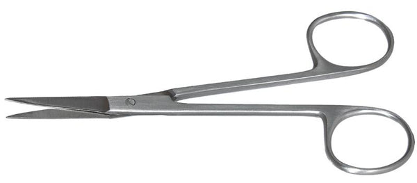 304R 11-080S Straight Iris Scissors, Sharp Tips, 28.00 mm Blades, Ring Handle, Length 115 mm, Stainless Steel