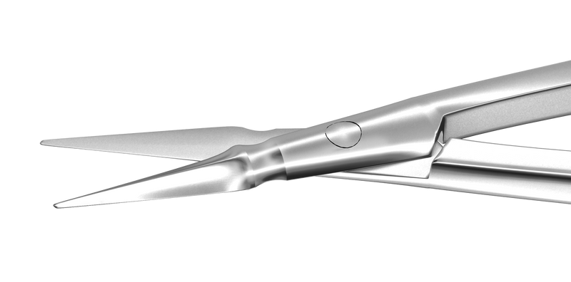 129R 11-050S Vannas Capsulotomy Scissors, Straight, Sharp Tips, 6.00 mm Blades, Flat Handle, Length 84 mm, Stainless Steel