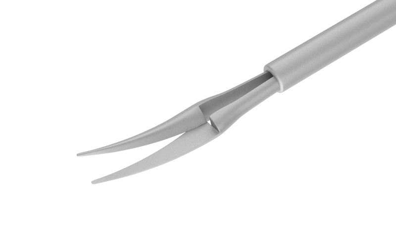 446R 12-209 Curved Subretinal Scissors, Curvature Radius 12.00 mm, 20 Ga, Tip Only