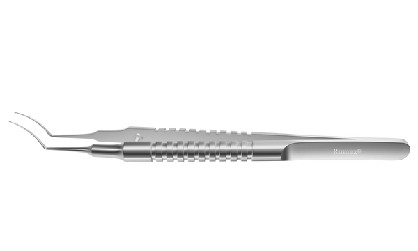 999R 4-03314S Utrata Capsulorhexis Forceps with Scale (2 Engravings at 3.00, 6.00 mm), Cystotome Tips, 11.50 mm Curved Jaws, Round Handle, Length 110 mm, Stainless Steel