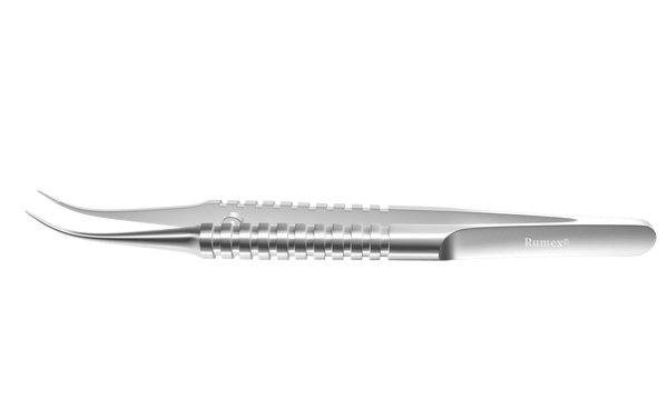 145R 4-186S Tennant Curved Tying Forceps, Extra-Delicate Tips, for 9-0 To 11-0 Sutures, Round Handle, Length 107 mm, Stainless Steel