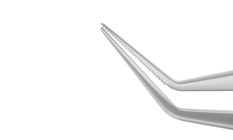 289R 4-2012S Stodulka Forceps for Small-Incision Lenticule Extraction (ReLEx SMILE), Angled, Flat Handle, Length 100 mm, Stainless Steel