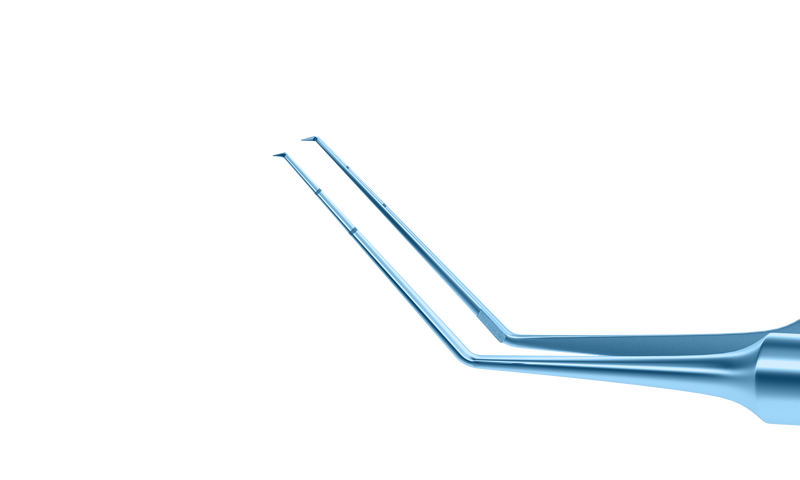 339R 4-03114T Utrata Capsulorhexis Forceps with Scale (2 Engravings at 3.00, 6.00 mm), Cystotome Tips, 11.50 mm Straight Jaws, Round Handle, Length 110 mm, Titanium