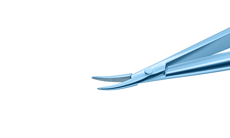 071R 8-071T Barraquer Needle Holder, 12.00 mm Fine Jaws, Curved, without Lock, Long Size, Length 125 mm, Titanium