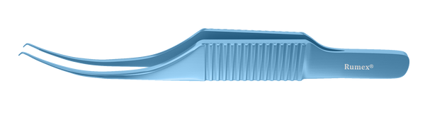 162R 4-0504T Colibri-Bonn Corneal Forceps, 0.12 mm, 1x2 Teeth, Flat Handle, Length 77 mm, Titanium