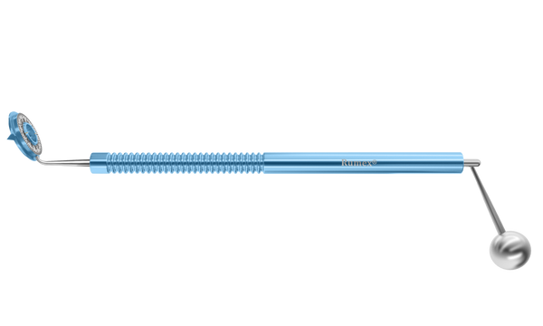 008R 3-196 Richman Toric Marker, Straight Shaft, Rotating Ring for Accurate Alignment, Wide Central Opening, Stainless Steel Gravity System, Length 132 mm, Round Titanium Handle