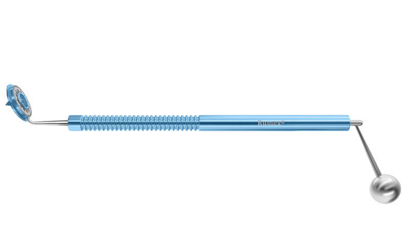 008R 3-196 Richman Toric Marker, Straight Shaft, Rotating Ring for Accurate Alignment, Wide Central Opening, Stainless Steel Gravity System, Length 132 mm, Round Titanium Handle