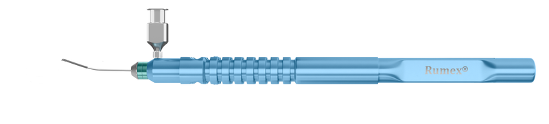 999R 4-03741H Kershner One-Pinch Capsulorhexis Forceps, Micro Jaws, Cystotome Tips, Attached to a Universal Handle, with RUMEX Flushing System, 23 Ga