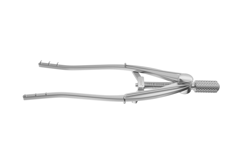 999R 10-013S Stevenson Lacrimal Sac Retractor, Curved, 2 x 3 mm Teeth,  Length 83 mm, Stainless Steel