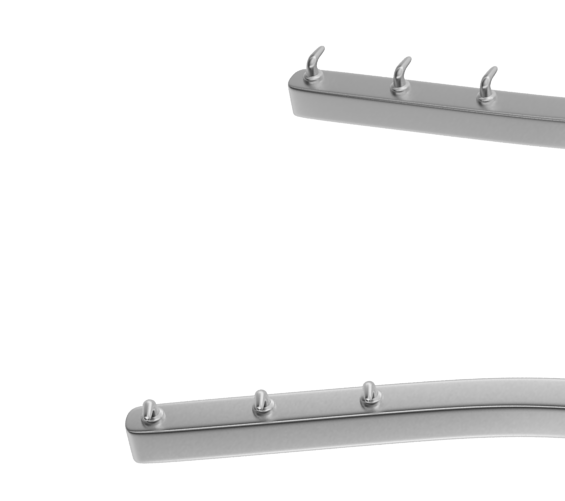 999R 10-013S Stevenson Lacrimal Sac Retractor, Curved, 2 x 3 mm Teeth,  Length 83 mm, Stainless Steel