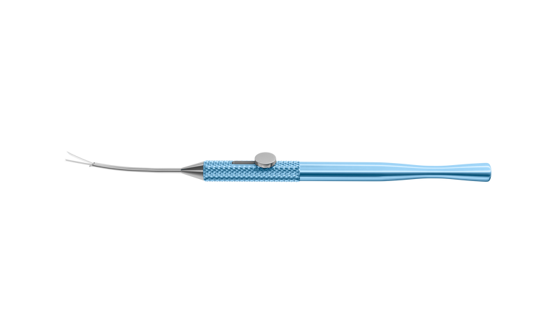 168R 10-083 Beehler Pupil Dilator, Four Prongs, Intraocular Handle, 17 Ga, Curved Shaft, Length 130 mm, Titanium Handle