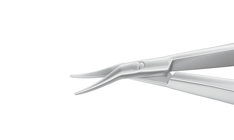 207R 11-010S Castroviejo Corneal Scissors, Left, Curved, Blunt Tips, 7.00 mm Blades, Length 100 mm, Stainless Steel