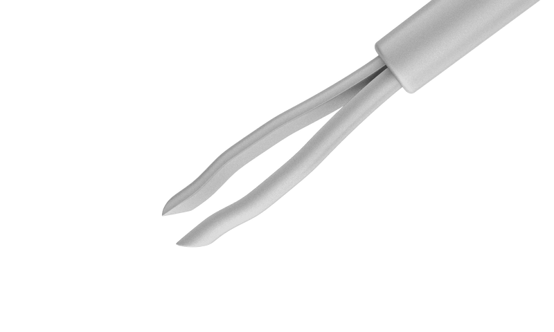 317R 12-420-23D Disposable Asymmetrical End-Grasping Forceps, 23 Ga, Stainless Steel, 6 per Box