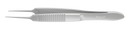 334R 4-101S Iris Forceps with 1x2 Teeth, Straight, Flat Serrated Handle, Length 72 mm, Stainless Steel