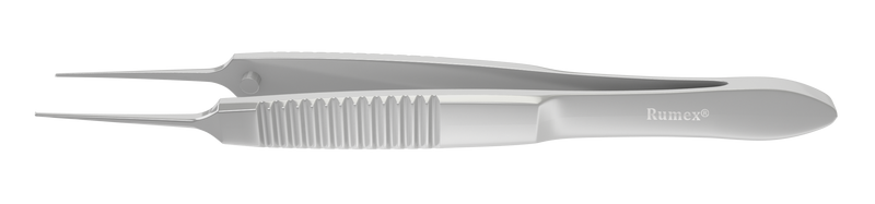 334R 4-101S Iris Forceps with 1x2 Teeth, Straight, Flat Serrated Handle, Length 72 mm, Stainless Steel