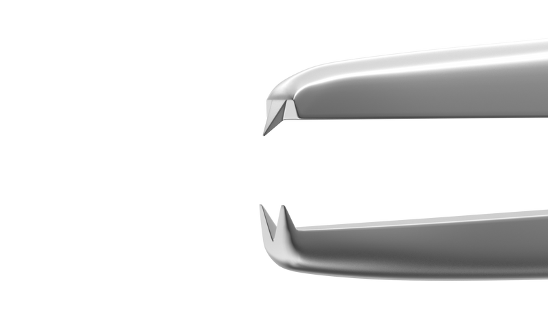 334R 4-101S Iris Forceps with 1x2 Teeth, Straight, Flat Serrated Handle, Length 72 mm, Stainless Steel