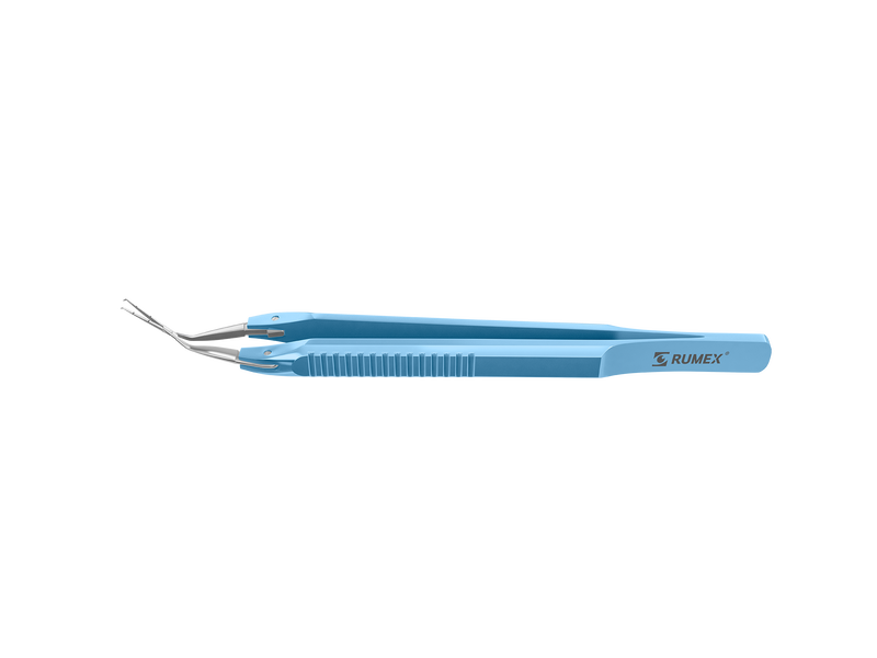 999R 4-0396 Capsulorhexis Forceps with Scale (2.50/5.00 mm), Cross-Action, for 1.50 mm Incisions, Straight Stainless Steel Jaws (8.50 mm), Short Lever (16.00 mm), Medium (91 mm) Flat Titanium Handle, Length 110 mm