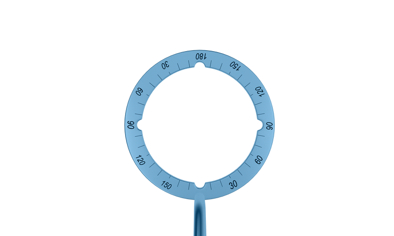 171R 2-0331T Grooved Mendez Degree Gauge, with 4 Grooves, 13.00/16.50 mm Diameters, Length 122 mm, Titanium