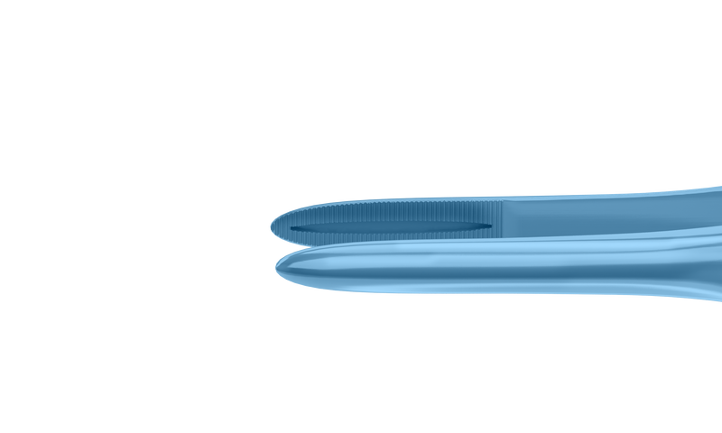 325R 4-2303T Moorsfield Suturing Forceps, Grooved Section 14.00 mm, Flat Handle, Length 110 mm, Titanium