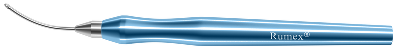 999R 7-0811 Stodulka Enhanced Irrigation Handpiece for Bimanual Technique, Curved, 21 Ga, Two Ports on Side 0.50 x 1.00 mm, Length 105 mm, Titanium Handle