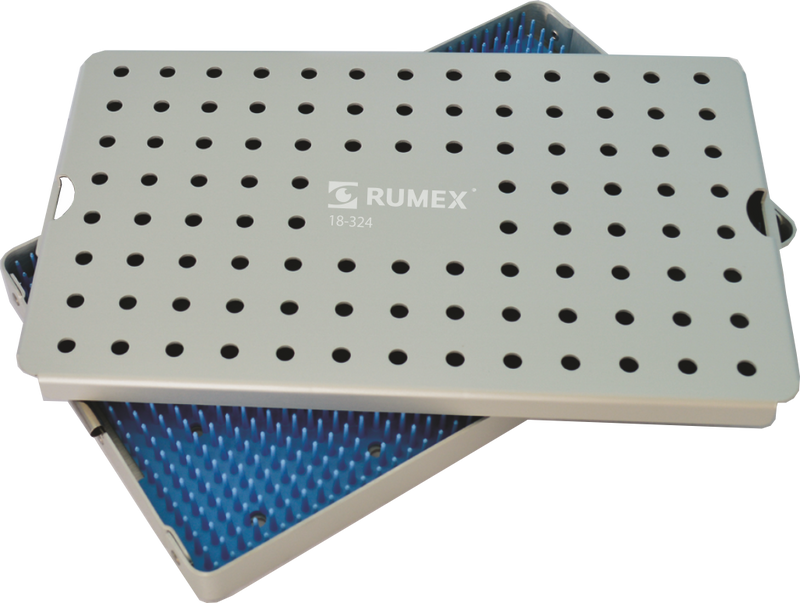 999R 18-324 Aluminum Sterilization Tray with Silicone Mat, 260×160×20 mm, 10.25×6.25×0.80″