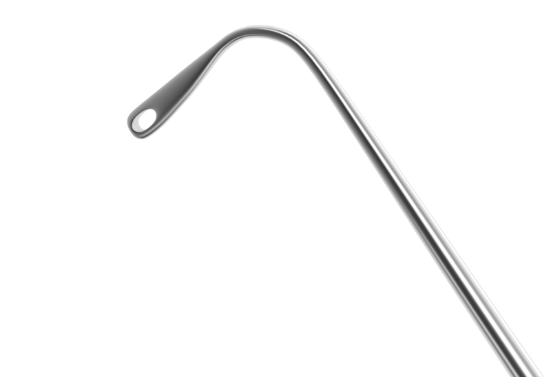 246R 5-060 Gass Retinal Detachment Hook, 13.00 mm Flat Hook, 1.50 x 0.70 mm Hole, Length 140 mm, Flat Titanium Handle