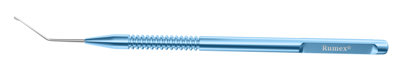 247R 7-093 Drysdale Nucleus Manipulator, Angled, Regular Tip, Round Handle, Length 121 mm, Round Titanium Handle