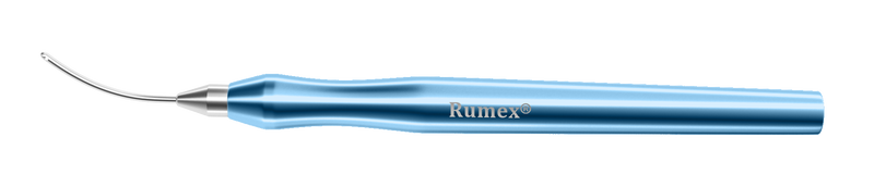 999R 7-0813 Irrigation Handpiece for Bimanual Technique, Curved, 21 Ga, Two Ports on Side 0.50 mm, Length 104 mm, Titanium Handle