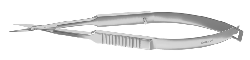 129R 11-050S Vannas Capsulotomy Scissors, Straight, Sharp Tips, 6.00 mm Blades, Flat Handle, Length 84 mm, Stainless Steel