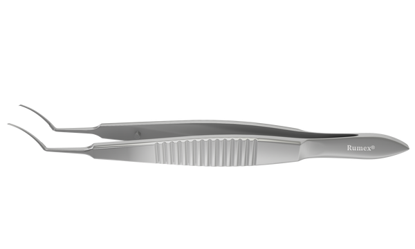 999R 4-0321S Utrata Capsulorhexis Forceps, Cystotome Tips, 11.50 mm Curved Jaws, Flat Handle, Length 107 mm, Stainless Steel