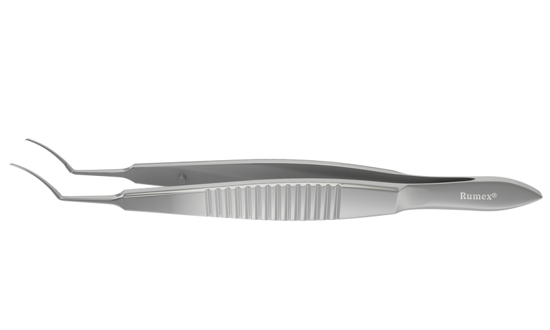 999R 4-0321S Utrata Capsulorhexis Forceps, Cystotome Tips, 11.50 mm Curved Jaws, Flat Handle, Length 107 mm, Stainless Steel