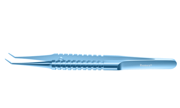 999R 4-1851T Tennant Angled Tying Forceps, Extra-Delicate Tips, for 9-0 to 11-0 Sutures, Round Handle, Length 107 mm, Titanium
