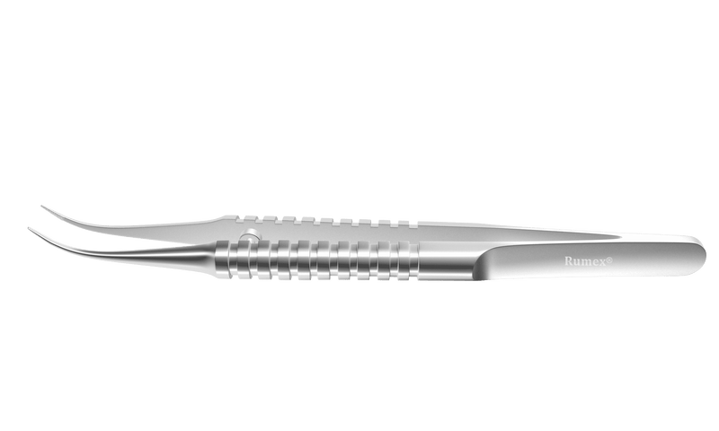 145R 4-186S Tennant Curved Tying Forceps, Extra-Delicate Tips, for 9-0 To 11-0 Sutures, Round Handle, Length 107 mm, Stainless Steel