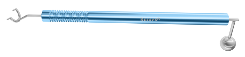 153R 3-193 Whitehouse Gravity Axis Marker, Angled, Marks at 3, 6, 9 o'Clock, 11.00/14.00 mm, Length 153 mm, Round Titanium Handle, Stainless Steel Gravity System