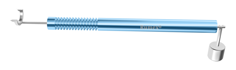 181R 3-1932 Whitehouse Gravity Axis Marker with Reduced Diameters, Straight, Marks at 3, 6, 9 o'Clock, 9.50/12.50 mm, Length 153 mm, Round Titanium Handle, Stainless Steel Gravity System