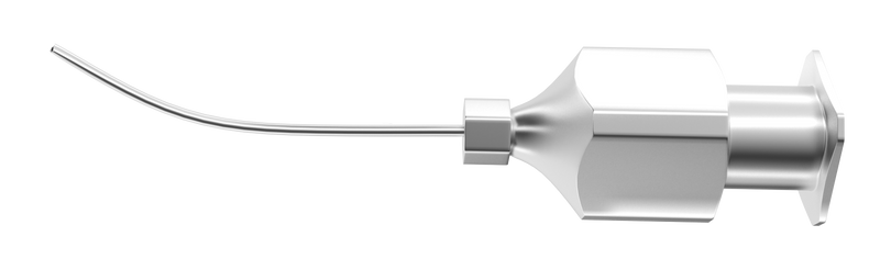 589R 15-013-19 Sub-Tenon's Anesthesia Cannula, Curved, Flattened Tip, 19 Ga x 25 mm, Front Opening