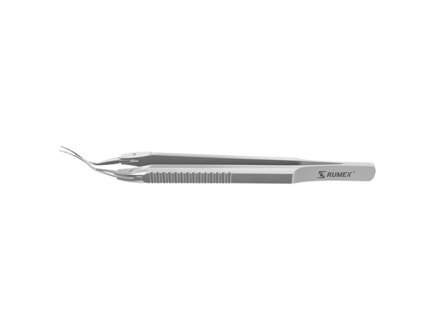 999R 4-0395S Capsulorhexis Forceps with Scale (2.50/5.00 mm), Cross-Action, for 1.50 mm Incisions, Curved Stainless Steel Jaws (8.50 mm), Short Lever (16.00 mm), Medium (91 mm) Flat Stainless Steel Handle, Length 110 mm