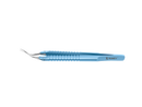 999R 4-0394 Capsulorhexis Forceps with Scale (2.50/5.00 mm), Cross-Action, for 1.50 mm Incisions, Curved Stainless Steel Jaws (8.50 mm), Short Lever (16.00 mm), Medium (91 mm) Round Titanium Handle, Length 110 mm