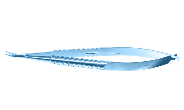 999R 8-050T Barraquer Needle Holder, 8.00 mm Extra Fine Jaws, Curved, with Lock, Long Size, Length 125 mm, Titanium