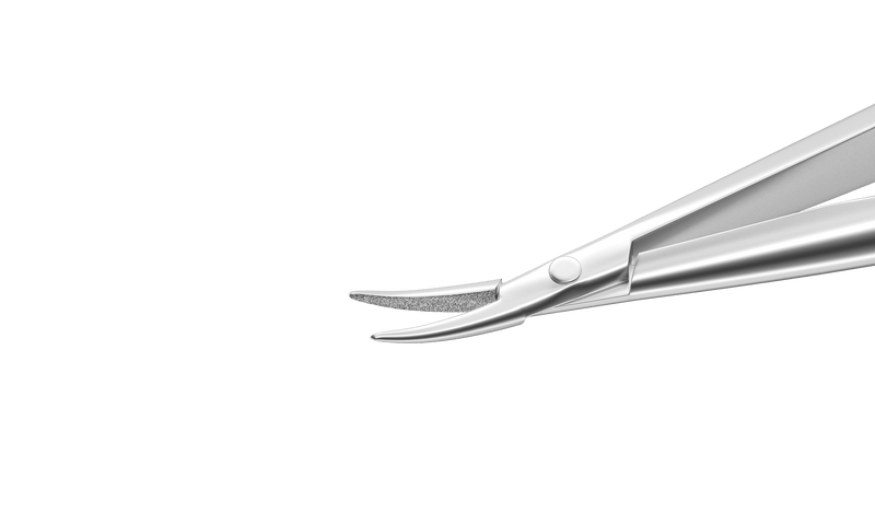 999R 8-071S Barraquer Needle Holder, 12.00 mm Fine Jaws, Curved, without Lock, Long Size, Length 125 mm, Stainless Steel