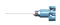 999R 12-211-25H Straight Vitreoretinal Scissors, Attached to a Universal Handle, with RUMEX Flushing System, 25 Ga