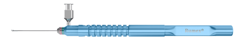 999R 12-211-25H Straight Vitreoretinal Scissors, Attached to a Universal Handle, with RUMEX Flushing System, 25 Ga